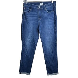 Hudson Jeans Womens Natalie Boyfriend Slim Size 28 Medium Wash Whiskering